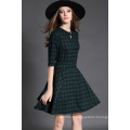 OEM 2016 Style européen Fashion Plaid Dress pour Lady